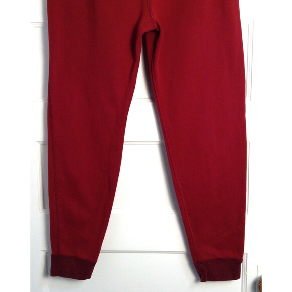 Abercrombie & Fitch Jogger Sweatpants Men L Burgundy Drawstring Warm Cozy Y2K - Picture 7 of 10